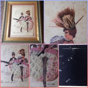 Vintage frame| Handmade French Cancan piece